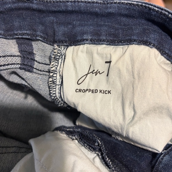 Jen 7 By 7 For All Mankind Kick Crop Dark Denim Jean Size 18 Stretch Casual Fall - Picture 5 of 9